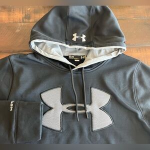 Under Armour Men's Hoodie (Medium) - Black Textured Logo Fleece